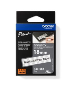 Bezpečnostná páska Brother TZe-SE4 18mm biela/čierna