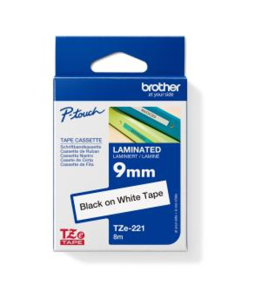 Samolepiaca páska Brother TZe-221 9 mm biela/čierna