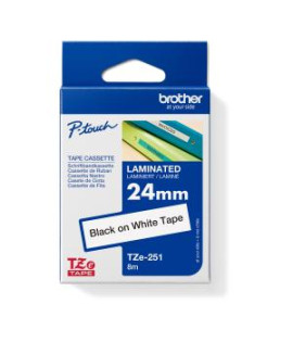 Samolepiaca páska Brother TZe-251 24 mm biela/čierna