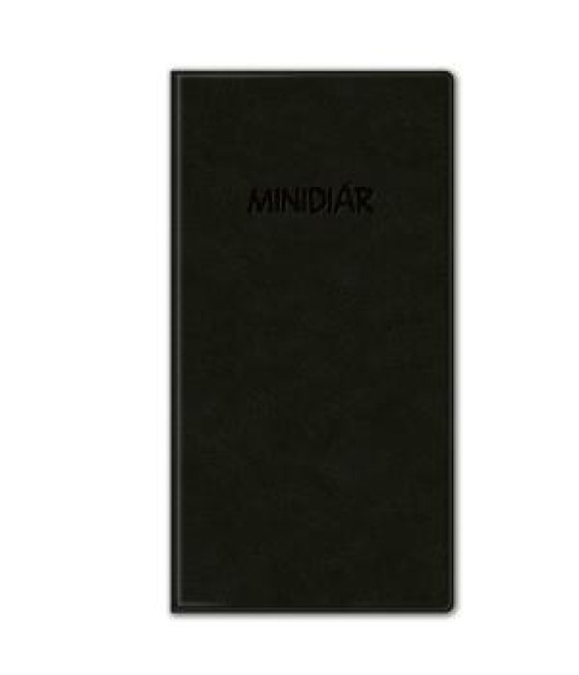 Diár mesačný vreckový PVC 8 x 15,5 cm 2027 - čierny