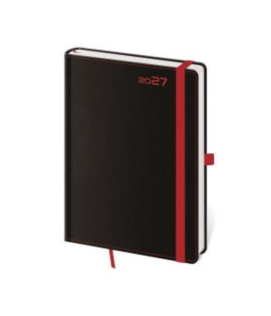 Diár BLACK RED denný A5 14,3x20,5cm 2027