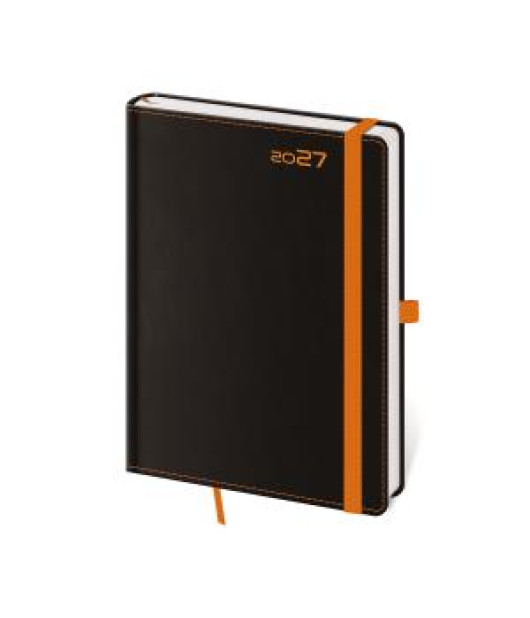 Diár BLACK ORANGE denný A5 14,3x20,5cm 2027