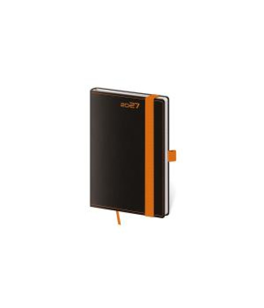 Diár BLACK ORANGE týždenný vreckový A6 9x14cm 2027