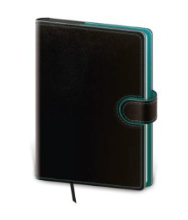 Diár Flip denný A5 14,3x20,5cm - čierno/petrolejová 2025
