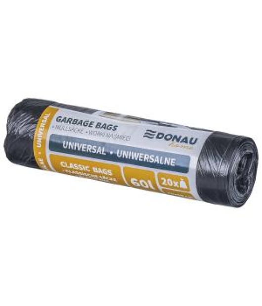 Vrecia DONAU-HOME, univerzálne, 60 ℓ, 7 mic, 20 ks, čierne Vrecia DONAU-HOME, univerzálne, 60 ℓ, 7 mic, 20 ks, čierne