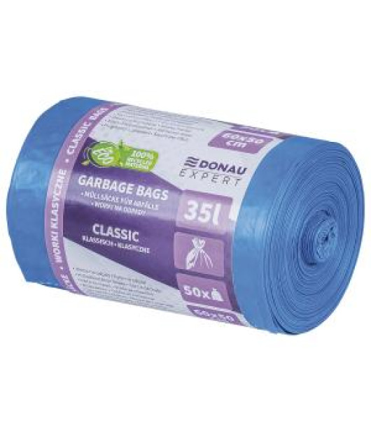 Vrecia DONAU EXPERT, CLASSIC LDPE, 35 ℓ, 50 ks, modré