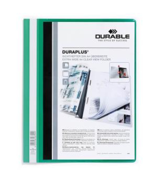 Rýchloviazač DURABLE Duraplus zelený Priehľadný zakladač