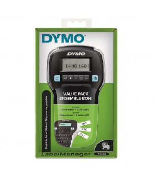 Dymo LM 160 tlačiareň štítkov a 3x D1 pásky 12mm x 7m čierna na bielej