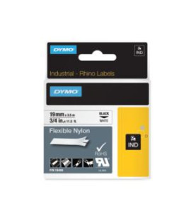Flexibilná nylonová páska Dymo Rhino 19mm biela/čierna