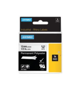 Permanentná polyesterová páska Dymo Rhino 12 mm biela/čierna