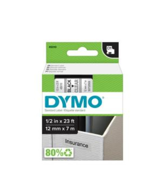 Samolepiaca páska Dymo D1 12 mm číra/čierna Samolepiaca páska Dymo D1 12 mm číra/čierna