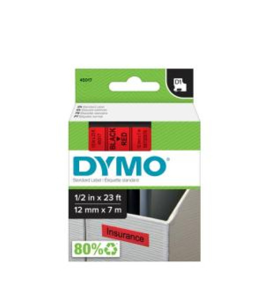 Samolepiaca páska Dymo D1 12 mm červená/čierna Samolepiaca páska Dymo D1 12 mm červená/čierna