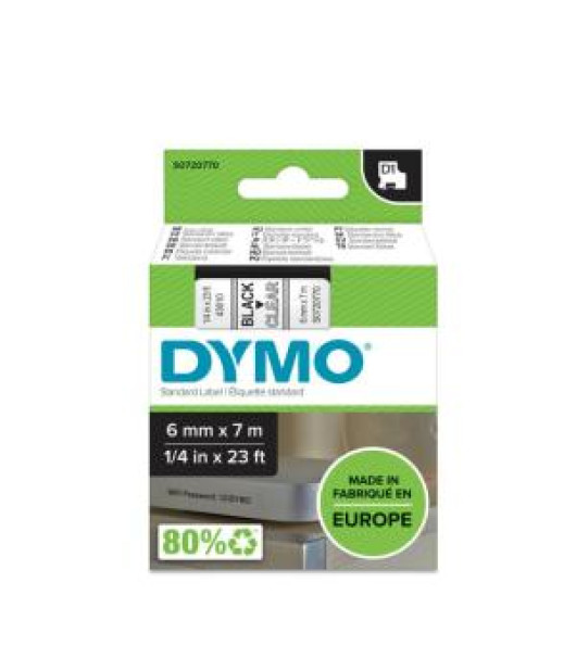 Samolepiaca páska Dymo D1 6 mm číra/čierna Samolepiaca páska Dymo D1 6 mm číra/čierna