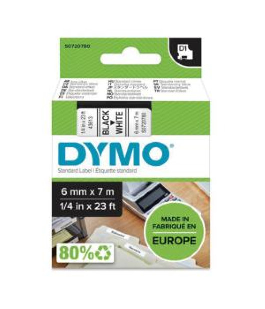 Samolepiaca páska Dymo D1 6 mm biela/čierna