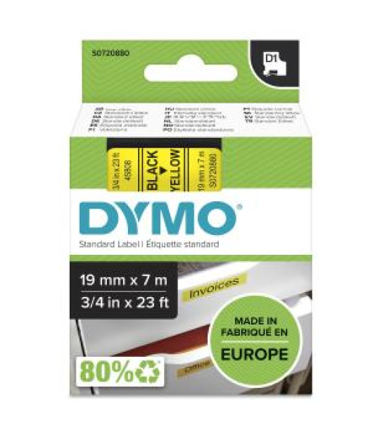 Samolepiaca páska Dymo D1 19 mm žltá/čierna
