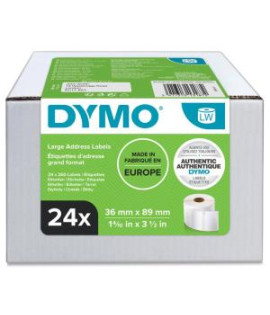 Samolepiace etikety Dymo LW 89x36mm adresné veľké biele 6240ks