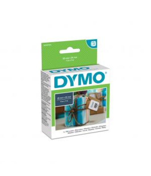 Samolepiace etikety Dymo LW 25x25mm viacúčelové biele Samolepiace etikety Dymo LW 25x25mm viacúčelové biele