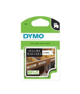 Permanentná vinylová páska Dymo D1 12 mm biela/čierna
