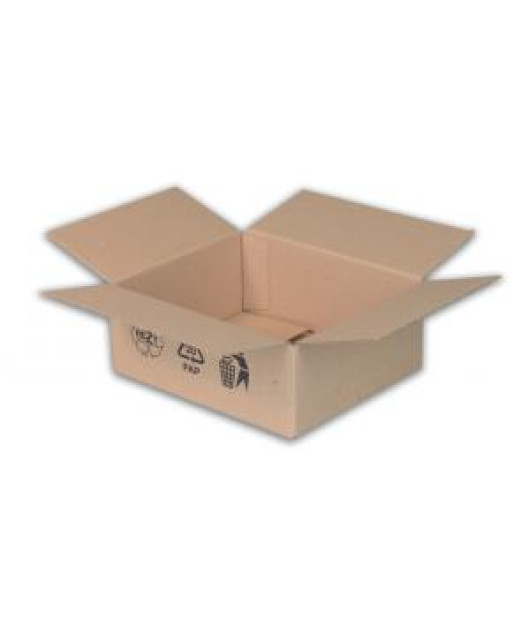 Krabica s klopou + recyklačné znaky 200x150x100 mm Krabica s klopou + recyklačné znaky 200x150x100 mm