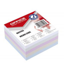 Poznámkový bloček kocka Office products nelepená mix farieb, 85x85x40 mm