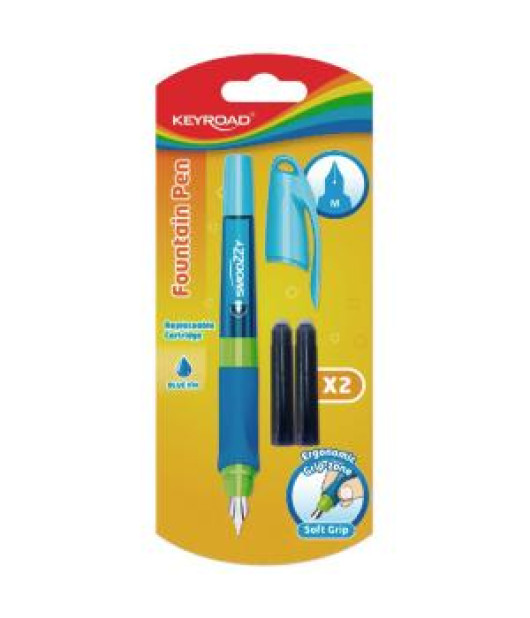Plniace pero KEYROAD Easy Writer M, blister, 2 náplne, mix farieb