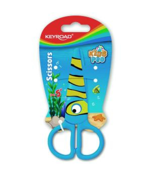 Školské nožnice KEYROAD, 12 cm, blister, motív Ryba, modré Školské nožnice KEYROAD, 12 cm, blister, motív Ryba, modré