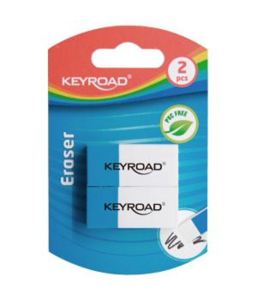 Guma KEYROAD viacúčelová, blister 2 ks, biela/modrá