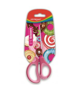 Školské nožnice KEYROAD Tatto Soft, blister, mix farieb