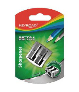 Strúhadlo KEYROAD Metal hliníkové, s dvomi otvormi, blister