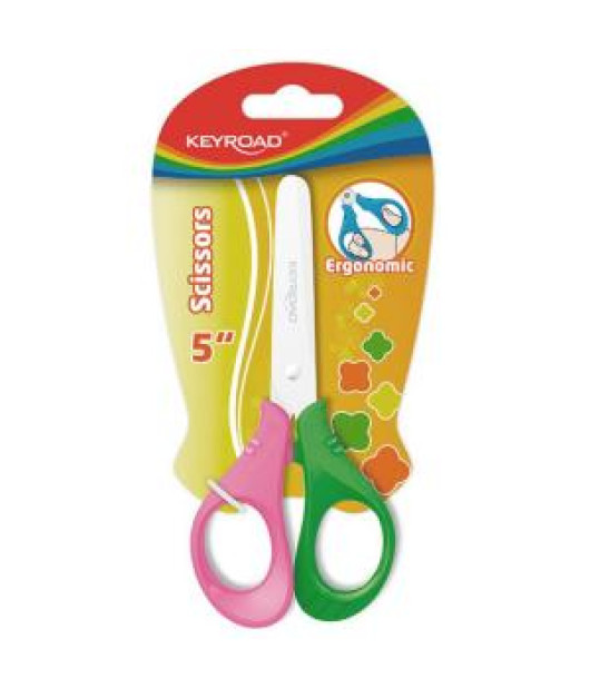 Školské nožnice KEYROAD ergonomické, blister, mix farieb