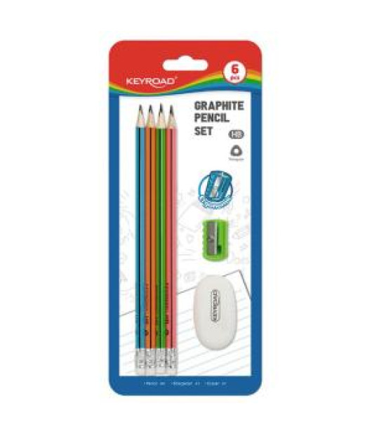 Súprava školských pomôcok KEYROAD, blister 6 ks, mix farieb Súprava školských pomôcok KEYROAD, blister 6 ks, mix farieb