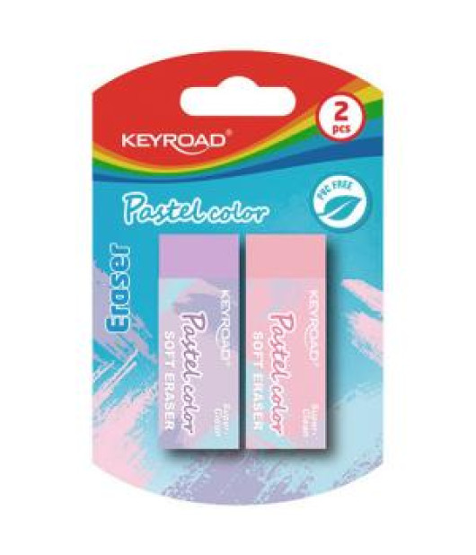 Guma KEYROAD Pastel, blister 2 ks, mix farieb Guma KEYROAD Pastel, blister 2 ks, mix farieb