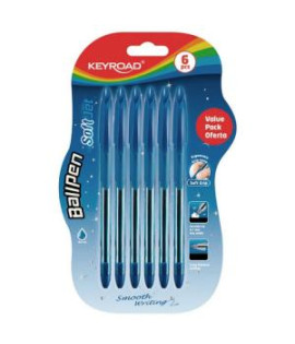Guľôčkové pero KEYROAD Soft Jet 0,7 mm, blister 6 ks, modré