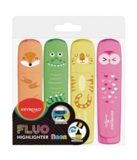 Sada zvýrazňovačov KEYROAD Fluo Jungle, 4 ks