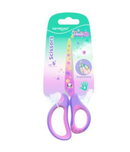 Nožnice KEYROAD Pastel Deco ergonomické, 15,5 cm, blister, mix farieb