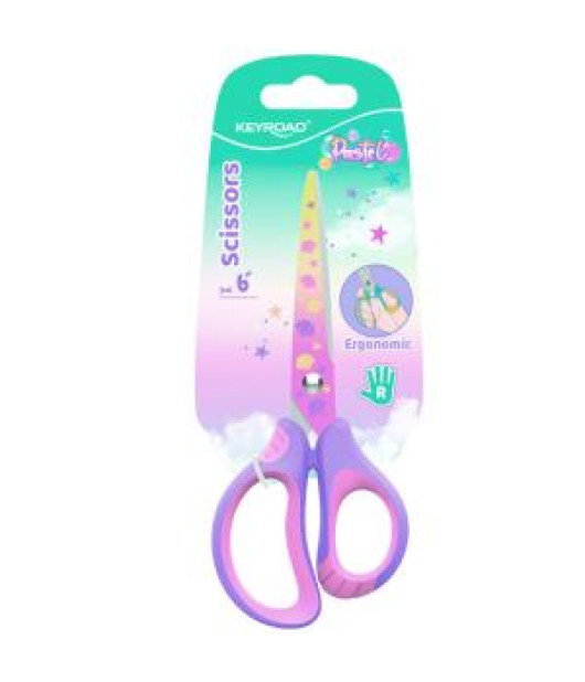 Nožnice KEYROAD Pastel Deco ergonomické, 15,5 cm, blister, mix farieb Nožnice KEYROAD Pastel Deco ergonomické, 15,5 cm, blister, mix farieb