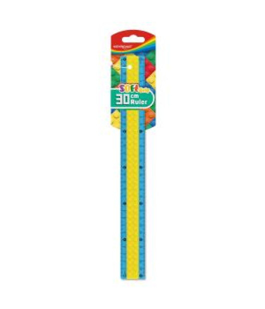Pravítko KEYROAD 30 cm, ohybné, dizajn LEGO, mix farieb