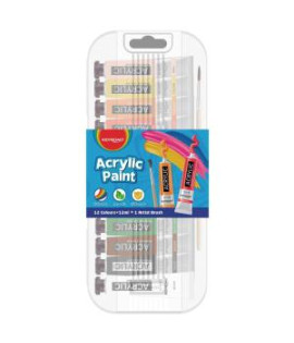 Akrylové farby KEYROAD, 12 x 12 ml, mix farieb