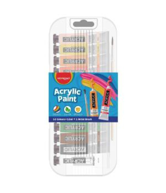 Akrylové farby KEYROAD, 12 x 12 ml, mix farieb Akrylové farby KEYROAD, 12 x 12 ml, mix farieb