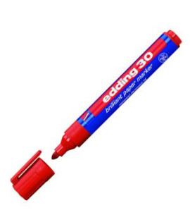 Lesklý popisovač edding 30 červený