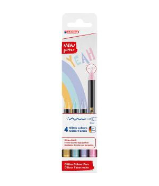 Sada popisovačov edding 1200/4S glitter, pastelové farby Sada popisovačov edding 1200/4S glitter, pastelové farby