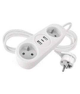 Predlžovací kábel 2 zásuvky+2×USB-A+1×USB-C 1,4 m