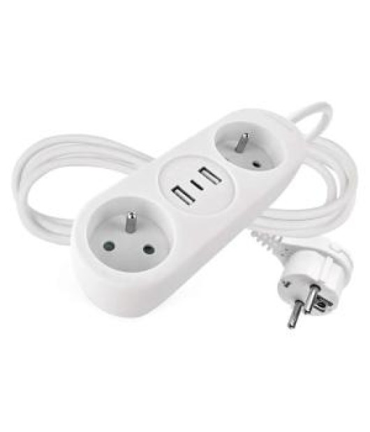 Predlžovací kábel 2 zásuvky+2×USB-A+1×USB-C 1,4 m Predlžovací kábel 2 zásuvky+2×USB-A+1×USB-C 1,4 m
