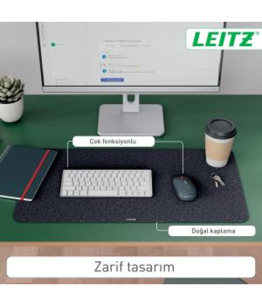 Podložka na stôl Leitz recyklovaná koža 36×70cm tmavosivá