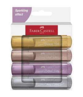 Zvýrazňovač FABER-CASTELL Metallic 1546/4 strieborná, zlatá, rubínová, zlatohnedá