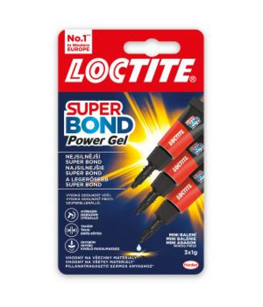 Sekundové lepidlo LOCTITE Super Bond Power Gel Mini Trio 3x1g