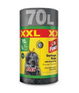 Vrecia zaťahovacie FINO Zeus FLEX XXL 70 ℓ, 35 mic., 55 x 85 cm, strieborné (21 ks)