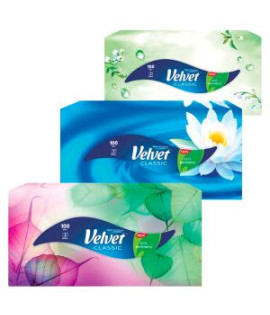 Kozmetické utierky 2-vrstv. Velvet Classic 100ks