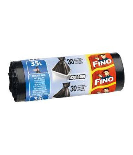 Vrecia zaväzovacie FINO Economy 35 ℓ, 8 mic., 49 x 60 cm, čierne (30 ks)