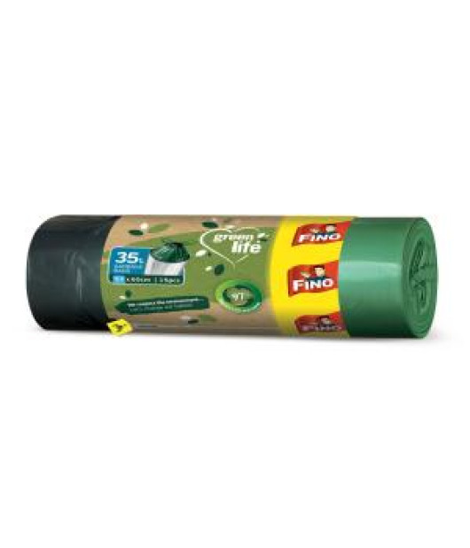 Vrecia zaťahovacie FINO Green Life Easy 35 ℓ, 22 mic., 53 x 60 cm (15 ks) Vrecia zaťahovacie FINO Green Life Easy 35 ℓ, 22 mic., 53 x 60 cm (15 ks)